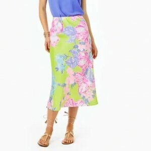 Lilly Pulitzer Cory Midi Skirt Matcha Green 14